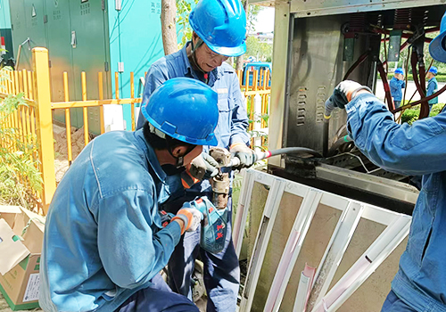 2024年9月12日，110kv河陽站6kv渤海線管具支線15號桿kz刀閘至末端線路負荷升壓改造，接入110kv河口站10kv金盛線1H環網柜工程
